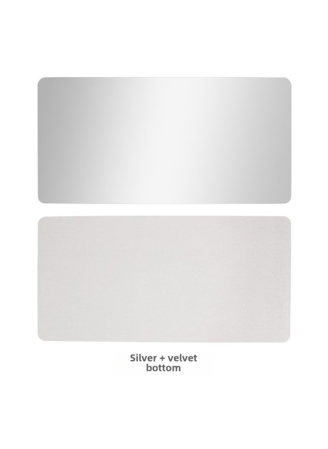 Extra Large Anti-slip Leather Mouse Pad Computer Keyboard Office Desk Writing Coffee Table Pattern Printed Logo-Color:23cm * 19cm (no Car Stitching)-Pattern:Silver + Velvet Bottom Sewing  - Image 1