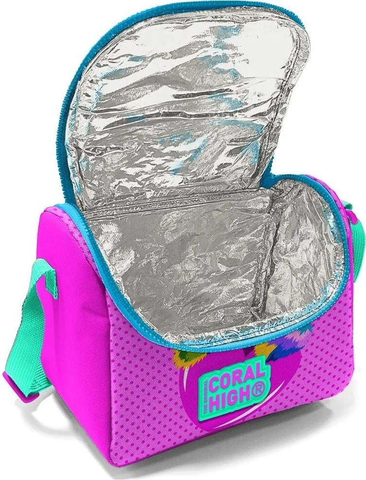 كورال هاي Kids Pink Blue Glittery Cat Patterned 3-Piece School Bag Set SET014387