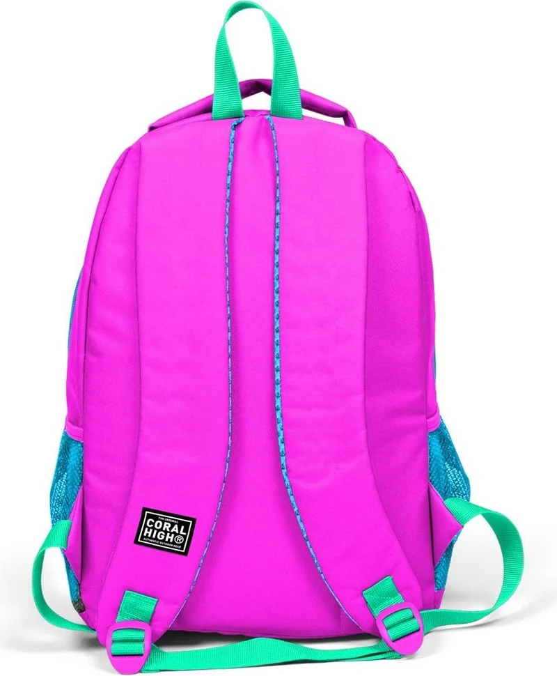 كورال هاي Kids Pink Blue Glittery Cat Patterned 3-Piece School Bag Set SET014387