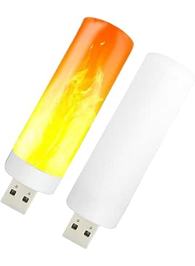 تيهاوكس 2 قطعة لمبة ليلية LED بتأثير اللهب USB توصيل كهربائي توهج دافئ لمصباح غرفة النوم - Image 1