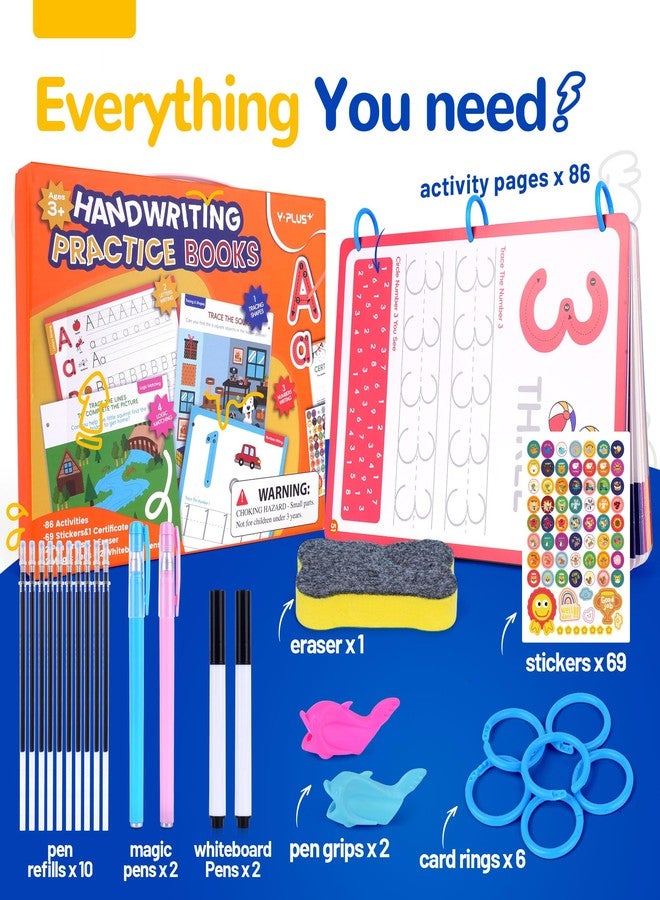 YPlus Reusable Grooved Handwriting Practice Books for Kids 5-8, YPLUS Magic Preschool Writing Practice Set for Toddlers Learn to Write - Ideal Montessori Learning Toy & Gift Back to School - Image 2