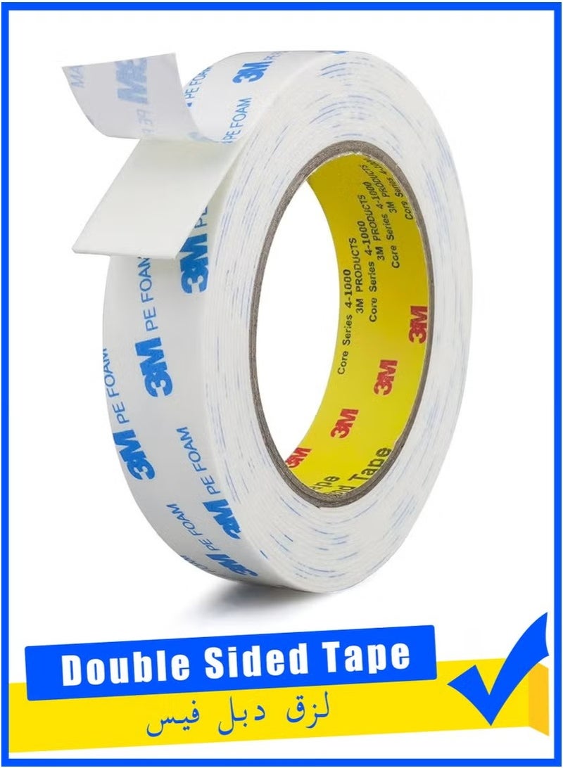 3M Double Sided Tape 15mm*3meter, Mounting Tape Heavy Duty, Removeable PE Foam Tape Strips, Strong Adhesive Tape Waterproof Free Damage for Paint Wall Picture Hanging Poster - Image 1