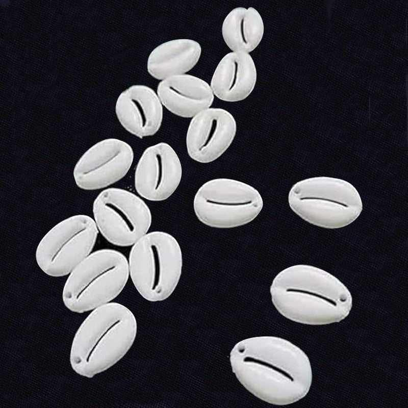 Chiku’s 200 Pcs White Acrylic Cowrie Kauri/Kodi Shell Beads with Single Hole, 20 mm for Craft Work, Jewellery Work, Earring, Sewing, Other Craft Work, School Project for Children.  - Image 4