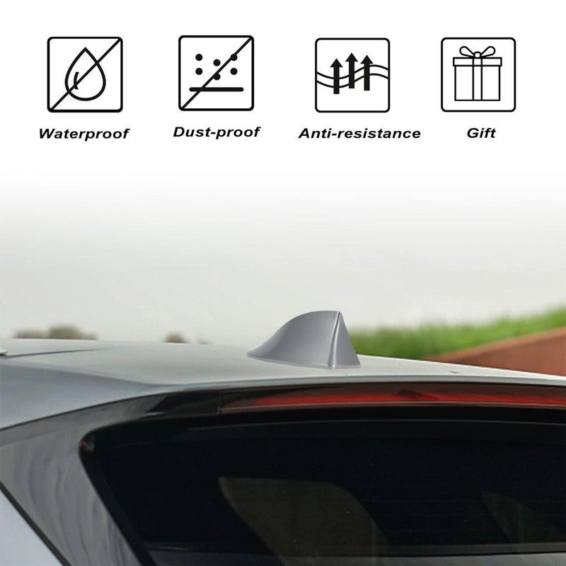 Universal Shark Fin Car Antenna – Roof Mount Radio Signal Booster, FM/AM Aerial Replacement, Aerodynamic Streamline Design, High Conductivity Copper Core, Self-Adhesive Installation – Black - Image 4