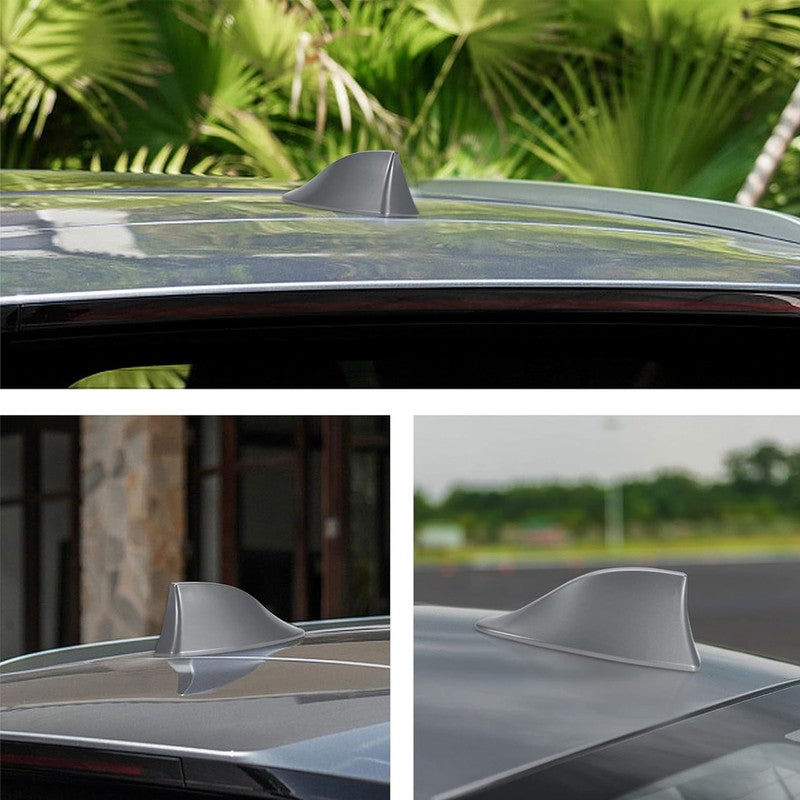 Universal Shark Fin Car Antenna – Roof Mount Radio Signal Booster, FM/AM Aerial Replacement, Aerodynamic Streamline Design, High Conductivity Copper Core, Self-Adhesive Installation – Black - Image 3