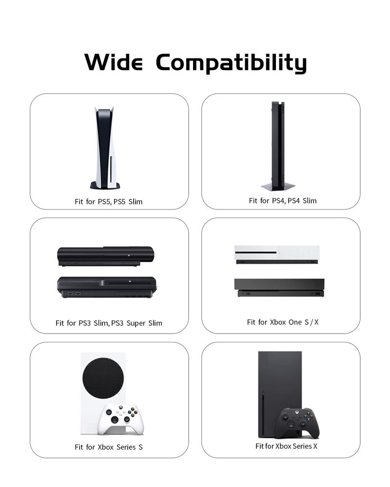 Superer سلك طاقة AC بطول 4 أقدام من سوبرر مناسب لجهاز Xbox Series X S، Xbox One X S، سوني PS5 PS4 PS3 بلاي ستيشن 5 4 3 سليم، لأجهزة التلفاز الذكية من سامسونج LG TCL سوني أبل إنسجنيا شارب، بديل كابل عالمي - Image 3