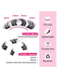 Focipeysa Natural Cluster Lashes Extensions Wispy Natural Look False Eyelashes Individual Lashes 3D Strips Eyelash Extensions Diy Lashes 7 Pairs Multipack  - Image 2