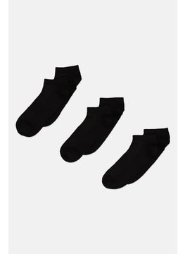 Algspar Men 3 Pair Textured Ankle Socks, Black  - Image 1