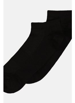 Algspar Men 3 Pair Textured Ankle Socks, Black  - Image 2