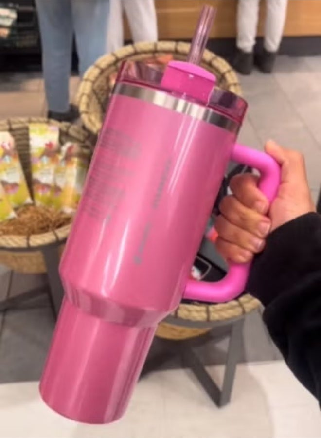 Stanley Quencher H2.0 FlowState Stainless Steel Vacuum Insulated Tumbler with Lid and Straw for Water, Iced Tea or Coffee, Smoothie and More, Starbucks Pink, 40 oz - Image 1