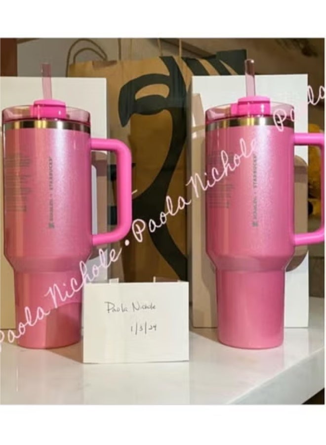 Stanley Quencher H2.0 FlowState Stainless Steel Vacuum Insulated Tumbler with Lid and Straw for Water, Iced Tea or Coffee, Smoothie and More, Starbucks Pink, 40 oz - Image 3