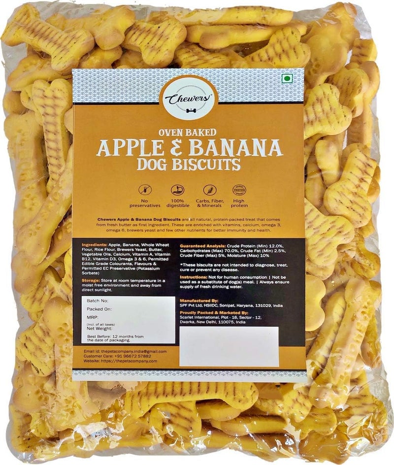 Chewers Apple & Banana Dog Biscuits, 1 Kg
