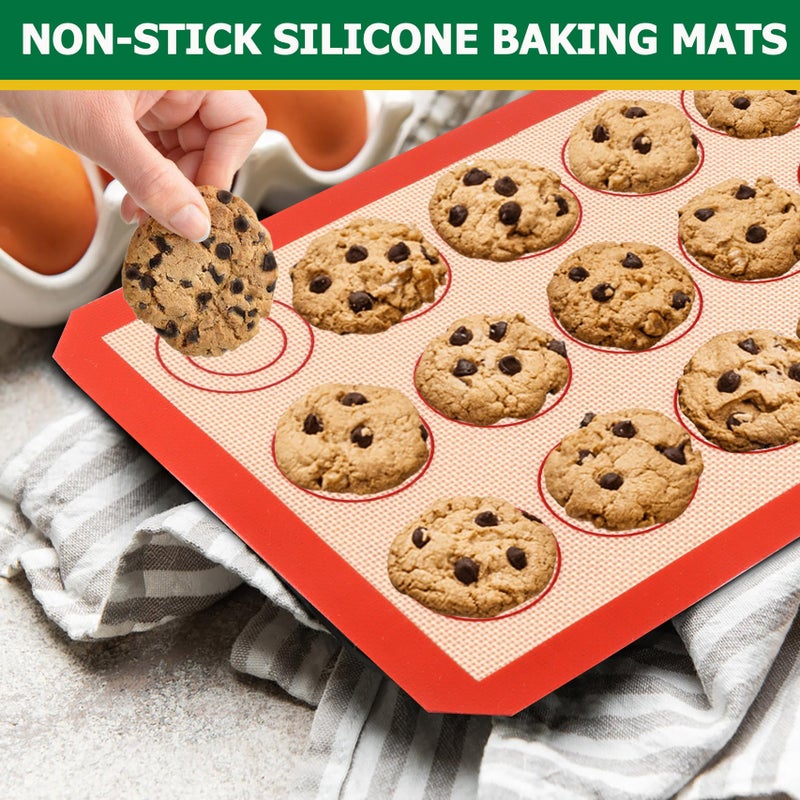 TeamFar Stainless Steel Baking Sheet with Rack Set, 10.5/12.5/16 Inch Baking Pan with Wire Rack & Silicone Baking Mat for Oven Baking, Cookies Sheets Set of 9 (3 Sheets + 3 Racks + 3 Mats), Easy Clean - Image 5