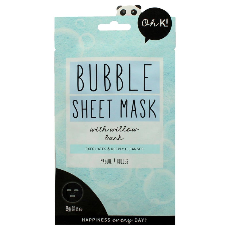 Oh K! Bubble Sheet Mask - Willow Bark - Korean Face Mask Sheet - Facial Skin Care Products - Clean Korean Skincare - Hydrating Face Sheets - 1 Pc - Image 1