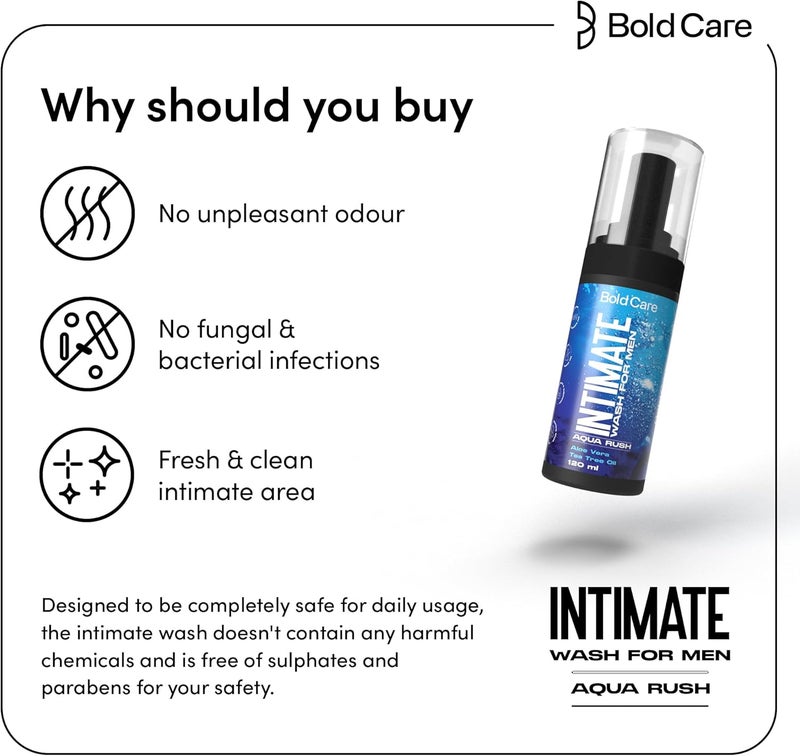 Bold Care Aqua Rush Intimate Wash for Men - Image 5