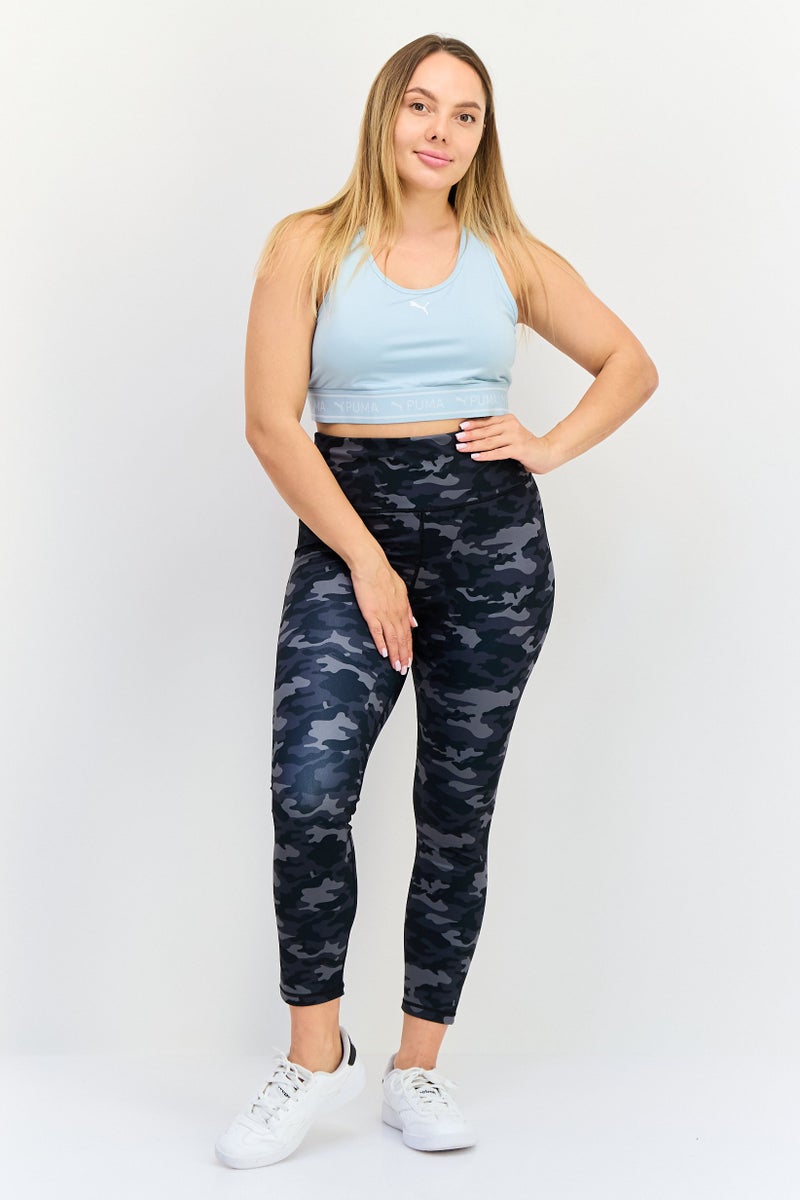 PUMA Women Padded Brand Logo Training Sport Bra, Light  Blue - Image 2