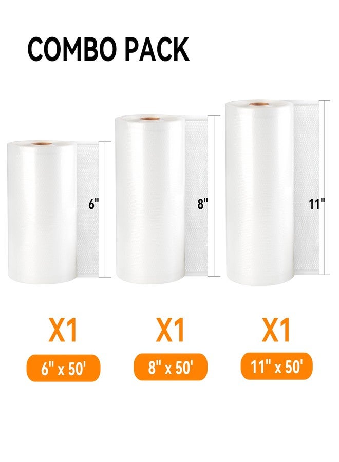 Wevac [2024 New] 6" x 50', 8" x 50' and 11" x 50' 3 Pack Rolls, Vacuum Sealer Rolls Bags for Food, Great for Food Storage, Sous Vide and Meal Prep, Wevac Lite - Image 2