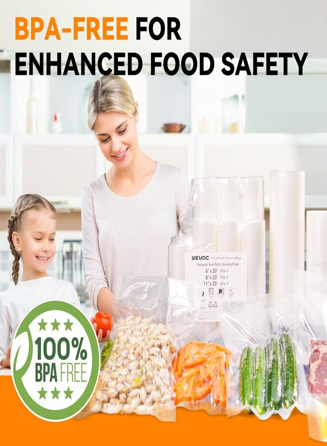 Wevac [2024 New] 6" x 50', 8" x 50' and 11" x 50' 3 Pack Rolls, Vacuum Sealer Rolls Bags for Food, Great for Food Storage, Sous Vide and Meal Prep, Wevac Lite - Image 5