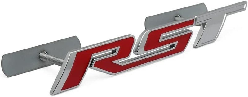 1Pc Front Grille RST Logo Emblems Car Truck Badges Stickers Replacement for 2019 2020 2021 Silverado 1500 Tahoe Yukon SUV 4x4 Silver Red