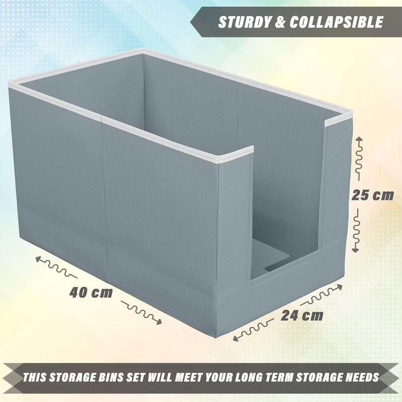 Kuber Industries 2 Piece Non Woven Shirt Stacker Wardrobe Organizer Set Grey CTKTC2991 - Image 3