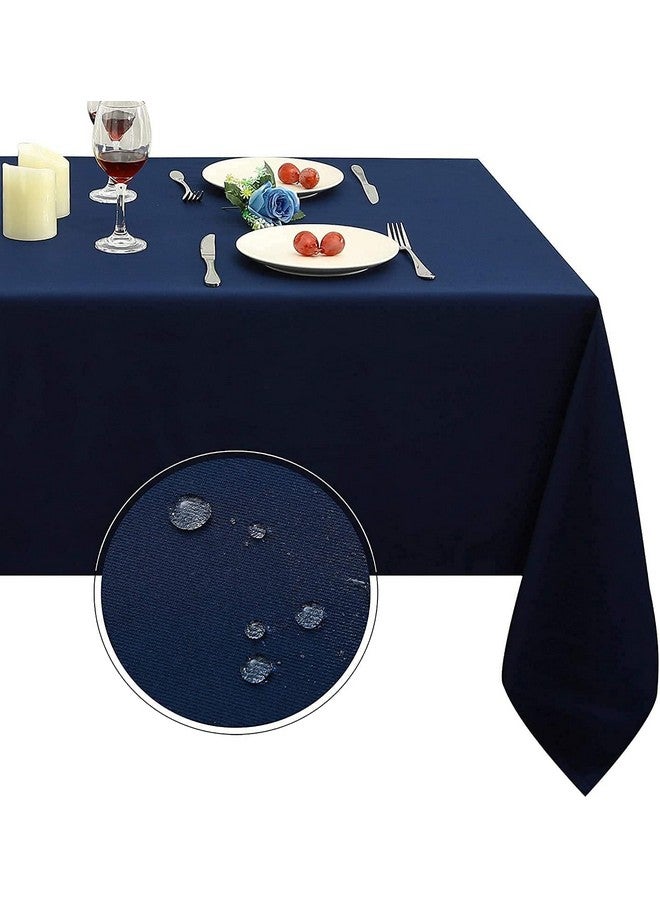 Obstal Rectangle Table Clothes for 8 Foot Rectangle Tables, Oil-Proof Spill-Proof and Water Resistance Tablecloth, Decorative Fabric Table Cover for Outdoor and Indoor Use (Navy Blue, 60 x 120 Inch) - Image 1