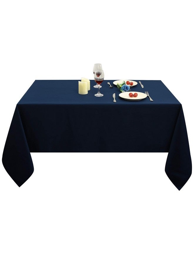 Obstal Rectangle Table Clothes for 8 Foot Rectangle Tables, Oil-Proof Spill-Proof and Water Resistance Tablecloth, Decorative Fabric Table Cover for Outdoor and Indoor Use (Navy Blue, 60 x 120 Inch) - Image 2