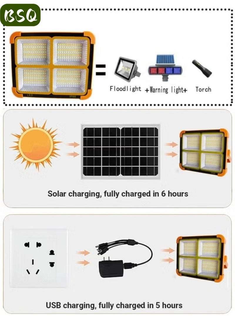 BSQ Waterproof solar light, 3 lighting modes, LED light,portable led rechargeable，solar lamp outdoor，rechargeable power bank, portable super bright floodlight, wireless floor/hanging type, suitable for emergency lighting during power outages and outdoor camping. - Image 2
