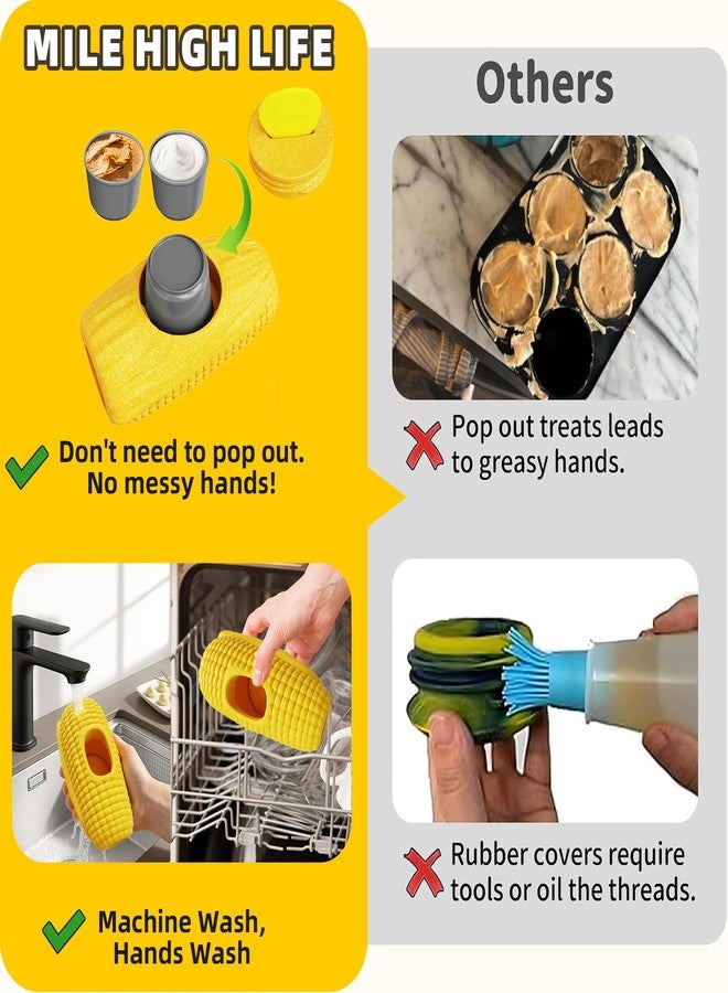 مايل هاي لايف ألعاب مايل هاي لايف المجمدة للكلاب، ألعاب تفاعلية للكلاب مع قوالب تجميد مزدوجة، ألعاب مضغ قوية غير قابلة للتلف لإبقاء كلبك مشغولاً، آمنة غذائياً - سهلة التنظيف - تقلل من القلق - مضغ آمن - Image 4