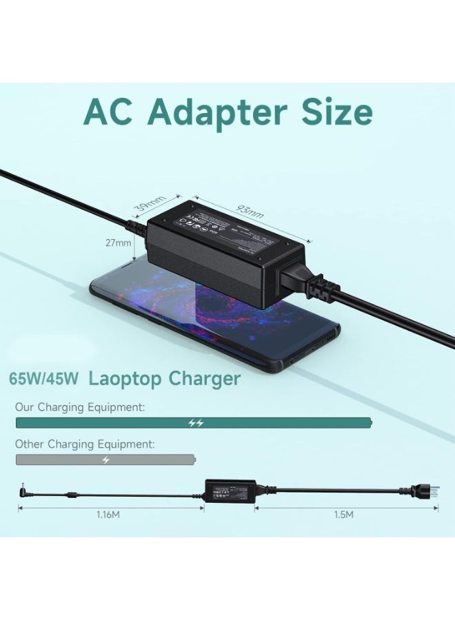 20V 65W/45W Laptop Charger for Lenovo, Replacement AC Adapter Ideapad, 3 5 320 310 320S 330 330S 110 110S 120S, Ideapad Flex 4 5 6 ADl45WCD 330S-15Ikb Yoga 520 530 Power Supply Cord【4.0 * 1.7mm】 - Image 2