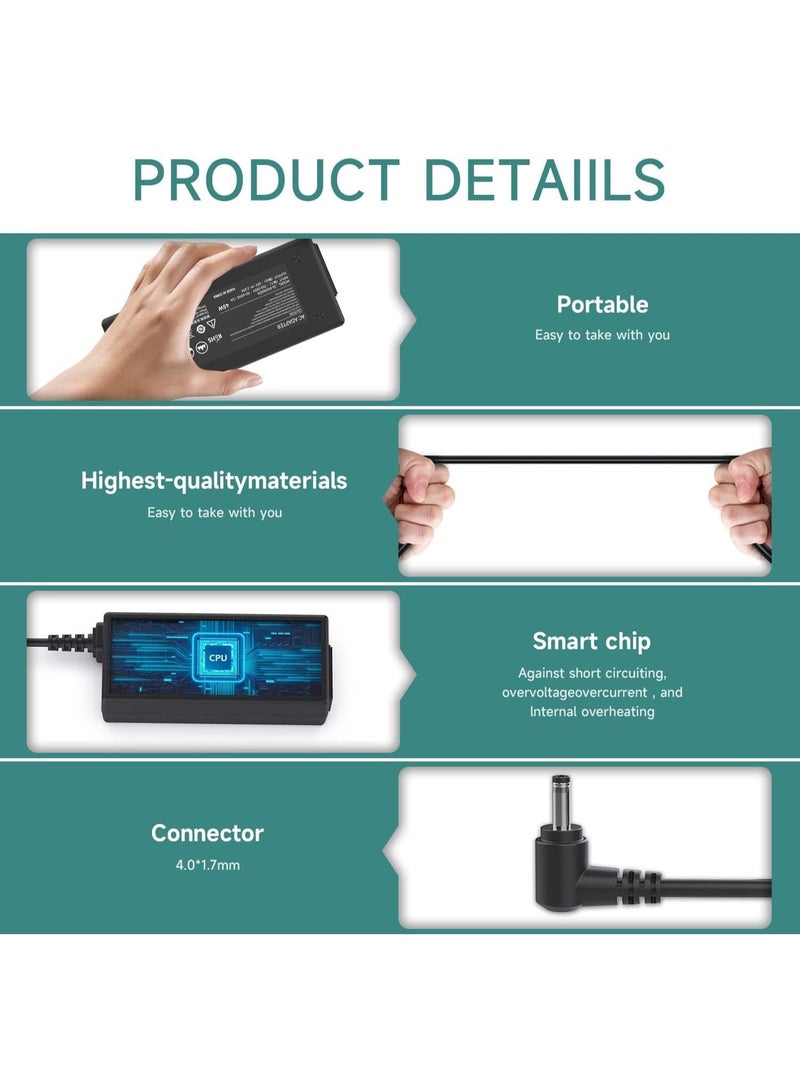 20V 65W/45W Laptop Charger for Lenovo, Replacement AC Adapter Ideapad, 3 5 320 310 320S 330 330S 110 110S 120S, Ideapad Flex 4 5 6 ADl45WCD 330S-15Ikb Yoga 520 530 Power Supply Cord【4.0 * 1.7mm】 - Image 4