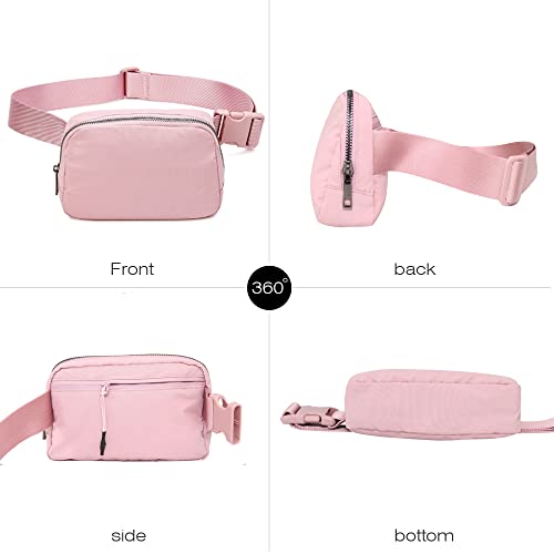 MEISEE Fanny Belt Bag Waist Pack Crossbody Bags Bum Bag for Running Hiking Travel Workout Adjustable Strap for Women -pink - Image 3