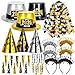 Atonofun 2026 New Years Eve Party Supplies for 20 Guests 48 Pcs New Year Eve Party Hats and Horns Headband Tattoos Blowouts Leis 2026 New Year Party Favors - Image 2