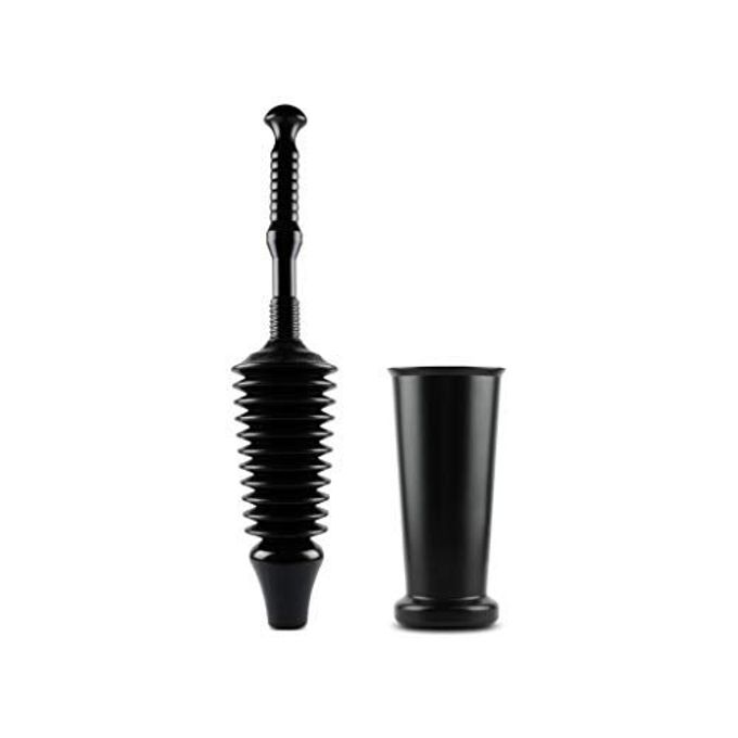 MP1600TB 16 GALLON LOW FLUSH TOILET PLUNGER WITH FUNNEL NOSE DESIGN TALL BUCKET INCLUDED BLACK