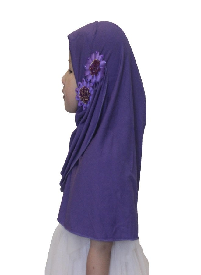 Modest Beauty حجاب مودست بيوتي ناعم فوري للأطفال والفتيات، غطاء رأس إسلامي، وشاح، شال، لفافة مزينة بالزهور - Image 1