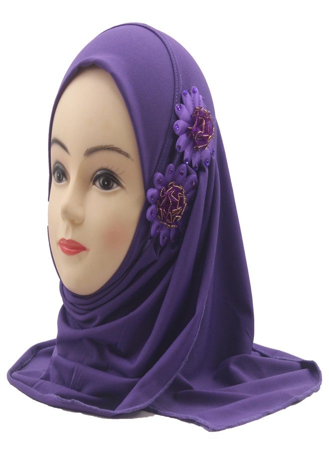 Modest Beauty حجاب مودست بيوتي ناعم فوري للأطفال والفتيات، غطاء رأس إسلامي، وشاح، شال، لفافة مزينة بالزهور - Image 3