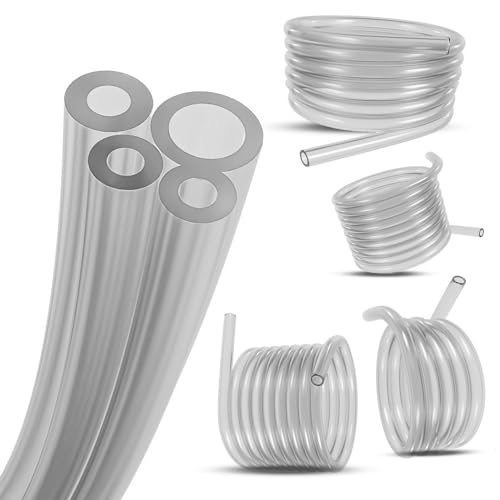 KESEM 4 Sizes Assoreted Fuel Line Hose Replacement Tubing for Two Stroke / 2 Cycle Small Enginge ower Tools, Petrol Gas Pipe for Lawn Mower String Trimmer Chainsaw Leaf Blower, Fit Most Brands (Clear) - Image 1