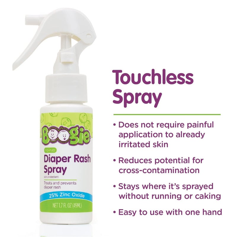 Boogie Diaper Rash Cream Spray for Baby, Travel Friendly No-Rub Touch Free Application for Sensitive Skin, Over 200 Sprays per Bottle, 1.7 oz (Pack of 1) - Image 4
