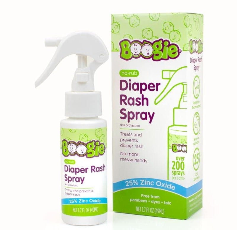 Boogie Diaper Rash Cream Spray for Baby, Travel Friendly No-Rub Touch Free Application for Sensitive Skin, Over 200 Sprays per Bottle, 1.7 oz (Pack of 1) - Image 1