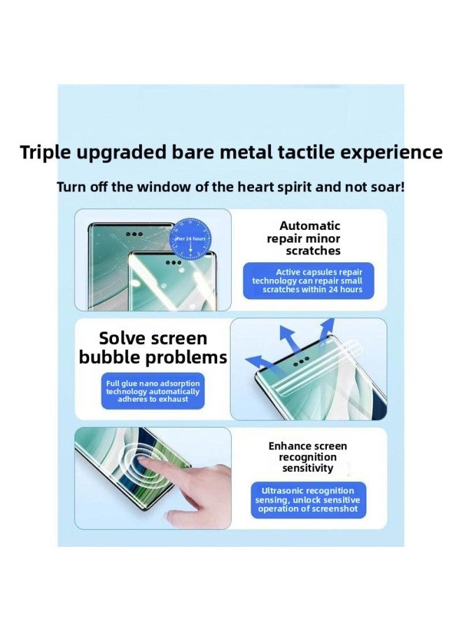 For Huawei Mate60Pro Mobile Phone Film 40mete50 Hydraulic 30P50P40P30 Glory 90/80 Tempered P-Color:Blue Light Hydrogel Film, Full Screen Without Warping, Fingerprint Unlocking In Seconds, 2 Pieces-Size:For Huawei Mate50  - Image 2