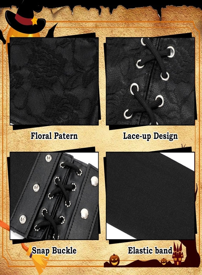 سوزدي حزام كورسيه نسائي من SUOSDEY للهالوين، حزام خصر عريض من الدانتيل للفستان، حزام أسود - Image 3
