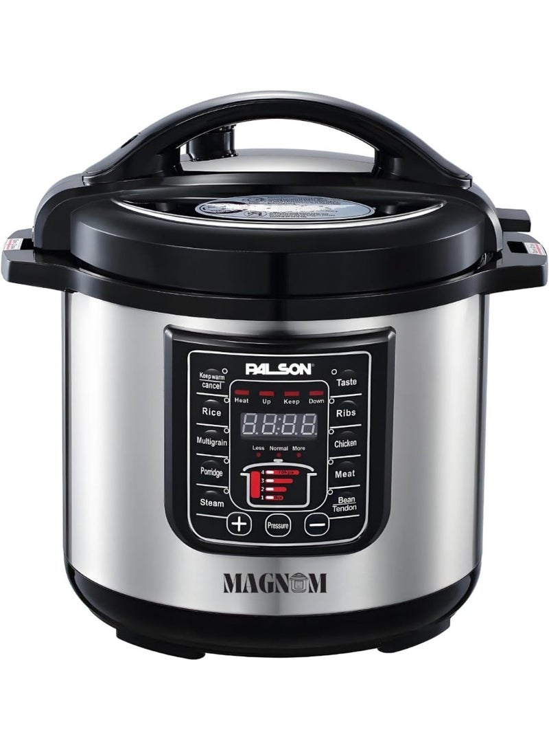 PALSON Electric Pressure Cooker 8L, Multiple cooking programs for convenience, Programmable timer up to 24 hours, Silver - 40035 - Image 1