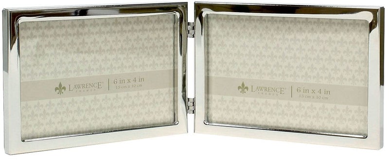 Lawrence Frames 6x4 Hinged Double Silver Standard Metal Picture Frame