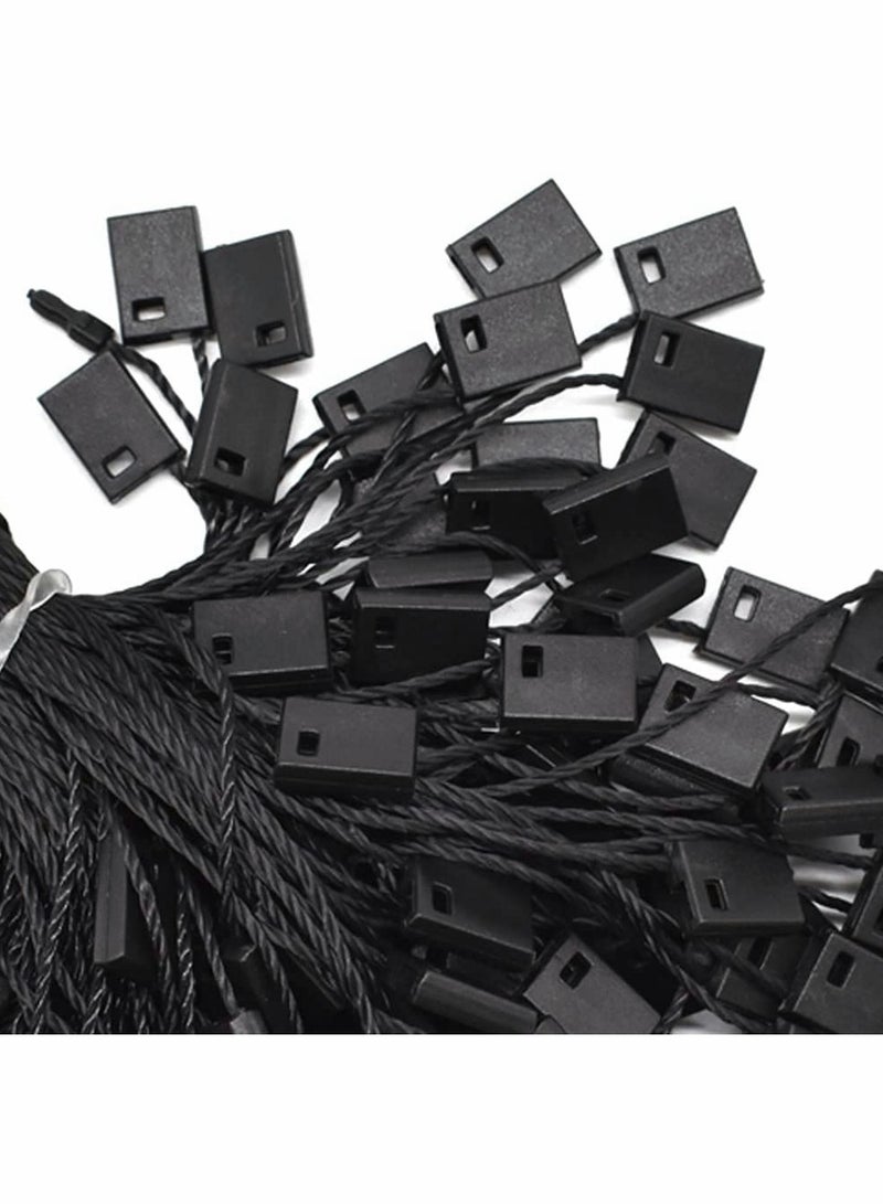 1000 Black Hang Tag Strings with Snap Lock for Clothes Gift Bags Price Tags Shoes - Image 2