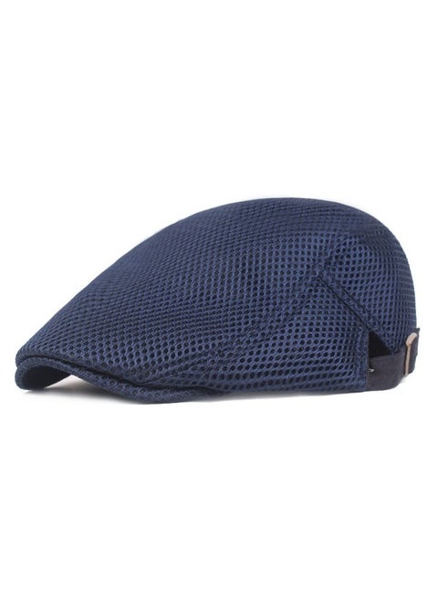 Mesh Flat Cap Berets Breathable  Adjustable Blue