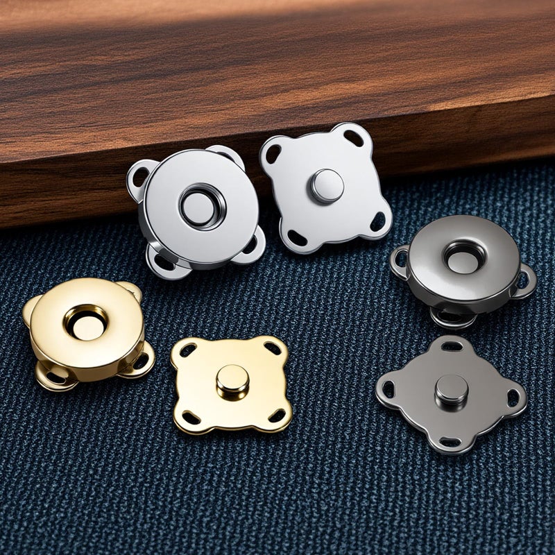 LUXIFY 30 Sets Magnetic Snap Buttons, 0.55 Inch 14mm Strong Fasteners for Purses, Bags, Clothing, Sewing DIY Crafts, Zinc Alloy Invisible Clasps (Silver) - Image 2