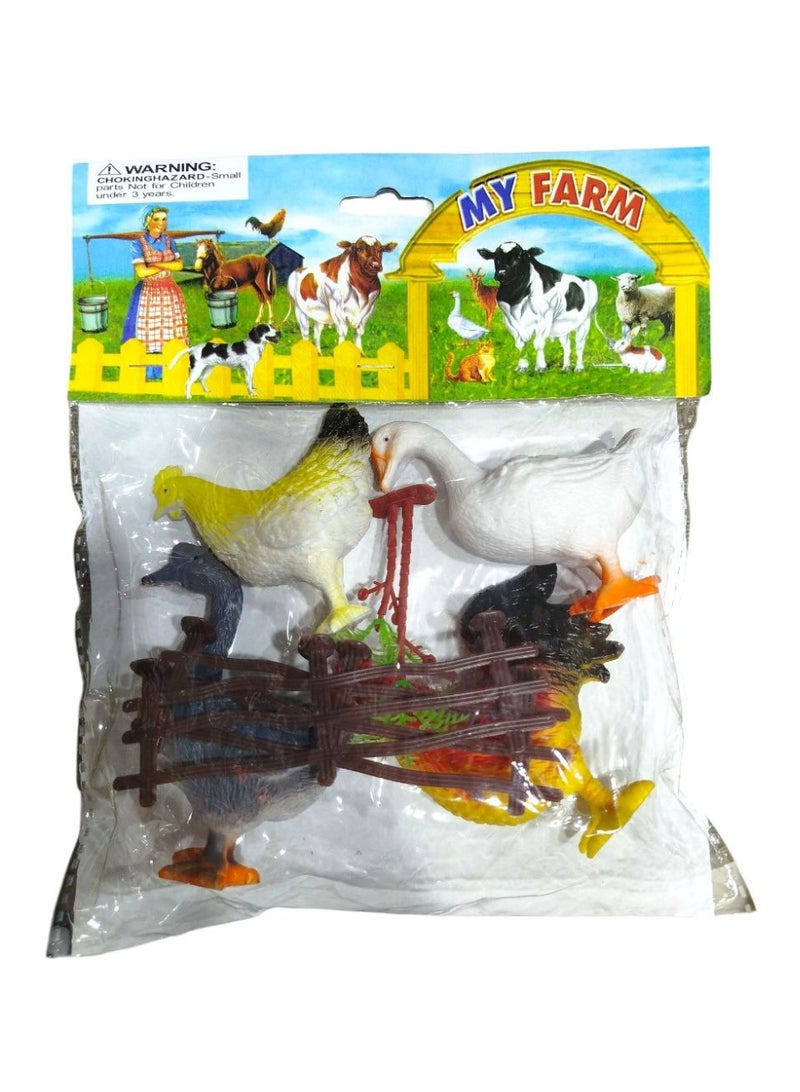 Farm Animals Bag 4 Pcs Bright Colors Durable Safe Material Suitable for Children Over 3 Years Old Develop Imagination and Creativity - Image 1