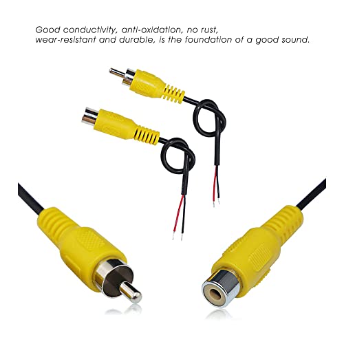 KSOPUERT 4Packs Speaker Wire RCA/AV Audio Both Male & Female Plug Jack Connector Adapter to Bare 24AWG 6inch Wire Open End Pigtail Audio Video Lotus Plug Repair Cable - Image 5