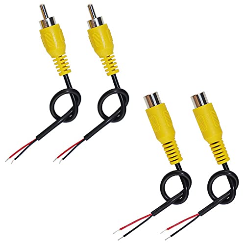 KSOPUERT 4Packs Speaker Wire RCA/AV Audio Both Male & Female Plug Jack Connector Adapter to Bare 24AWG 6inch Wire Open End Pigtail Audio Video Lotus Plug Repair Cable - Image 1