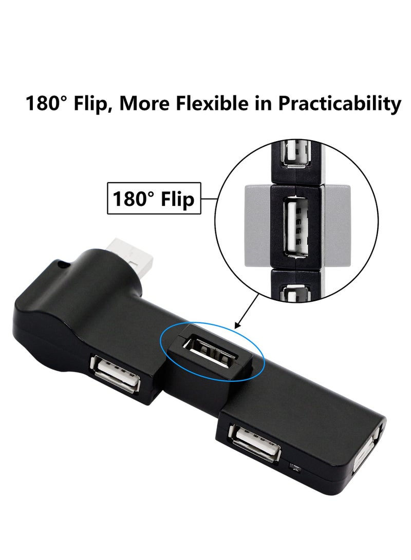 SYOSI USB Hub, 4-Port Slim USB Splitter Degree rotatable USB Expansion allocator, for PC, Laptop, Keyboard, Mouse, Hard Drives and Other USB 2.0 Adapter - Image 5