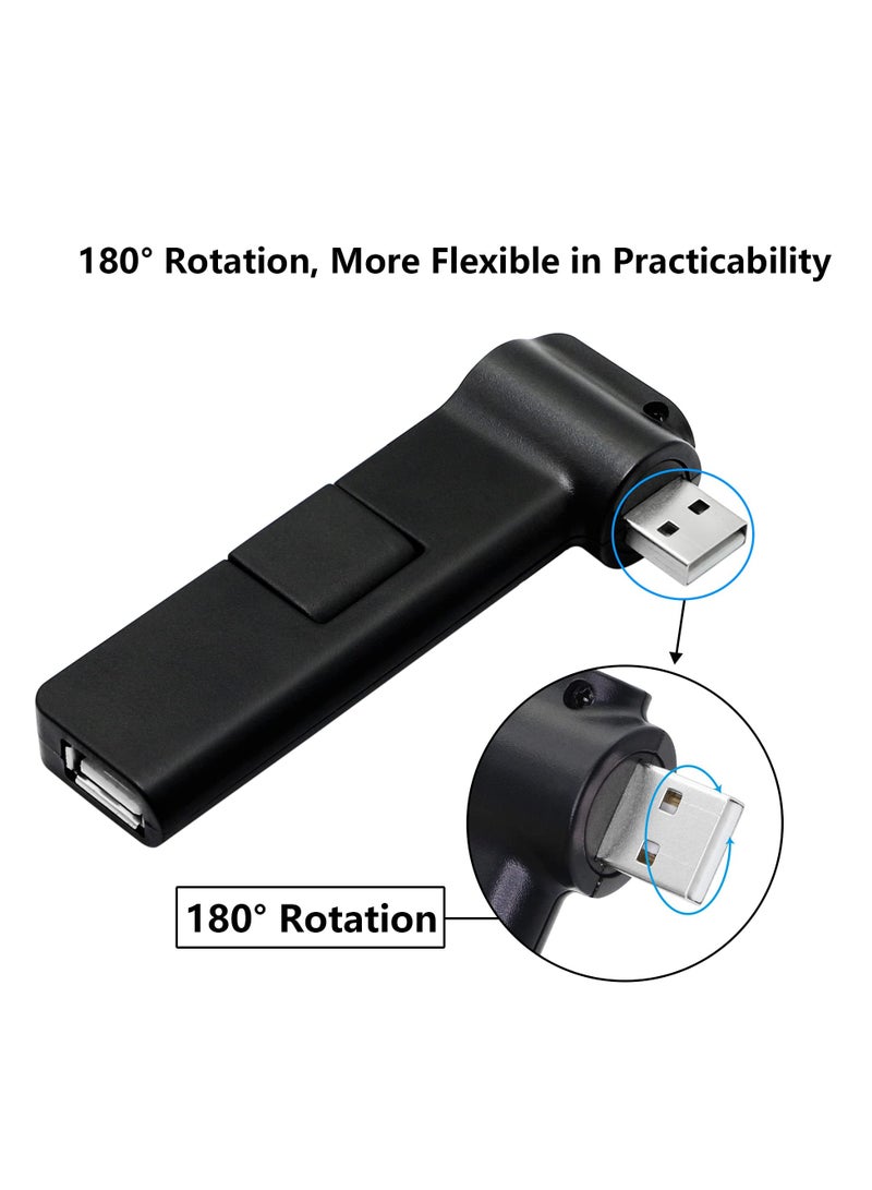 SYOSI USB Hub, 4-Port Slim USB Splitter Degree rotatable USB Expansion allocator, for PC, Laptop, Keyboard, Mouse, Hard Drives and Other USB 2.0 Adapter - Image 4